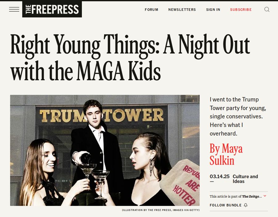The Free Press: Right Young Things: A Night Out with the MAGA Kids